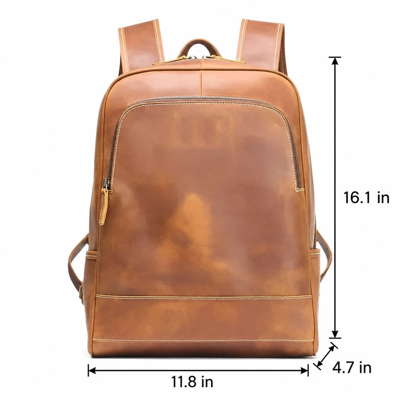 Men’s Leather Backpack – Vintage Crazy Horse 15.6’’ Laptop Bag