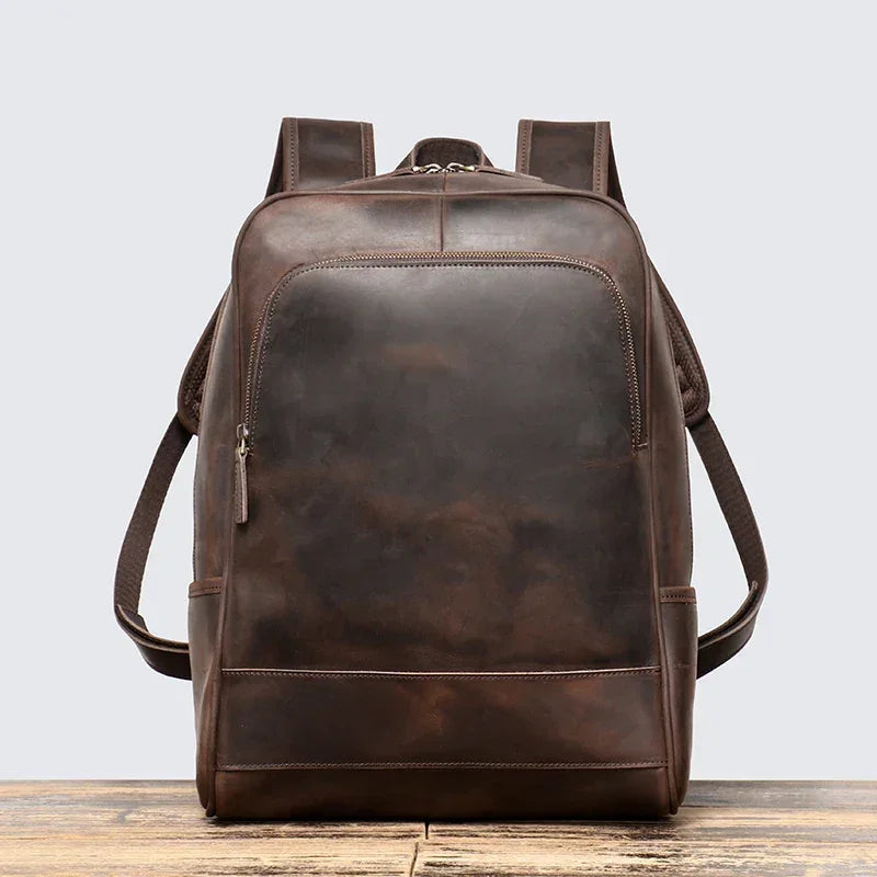 Men’s Leather Backpack – Vintage Crazy Horse 15.6’’ Laptop Bag