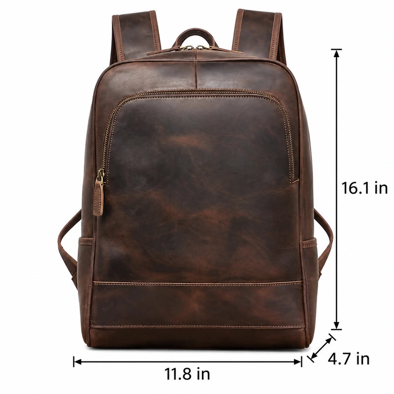 Men’s Leather Backpack – Vintage Crazy Horse 15.6’’ Laptop Bag