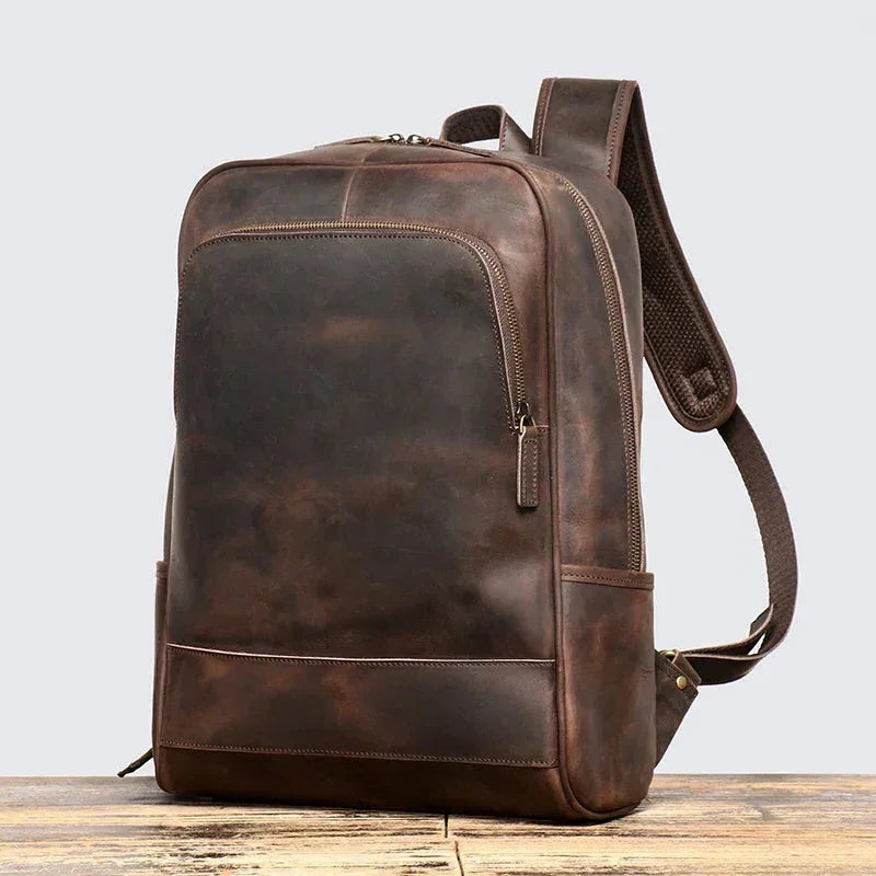 Men’s Leather Backpack – Vintage Crazy Horse 15.6’’ Laptop Bag