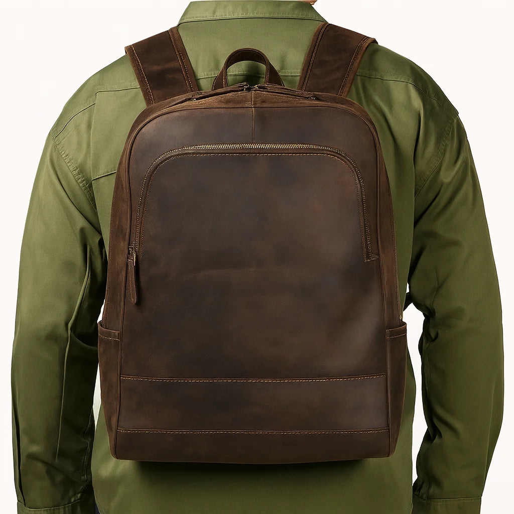 Men’s Leather Backpack – Vintage Crazy Horse 15.6’’ Laptop Bag