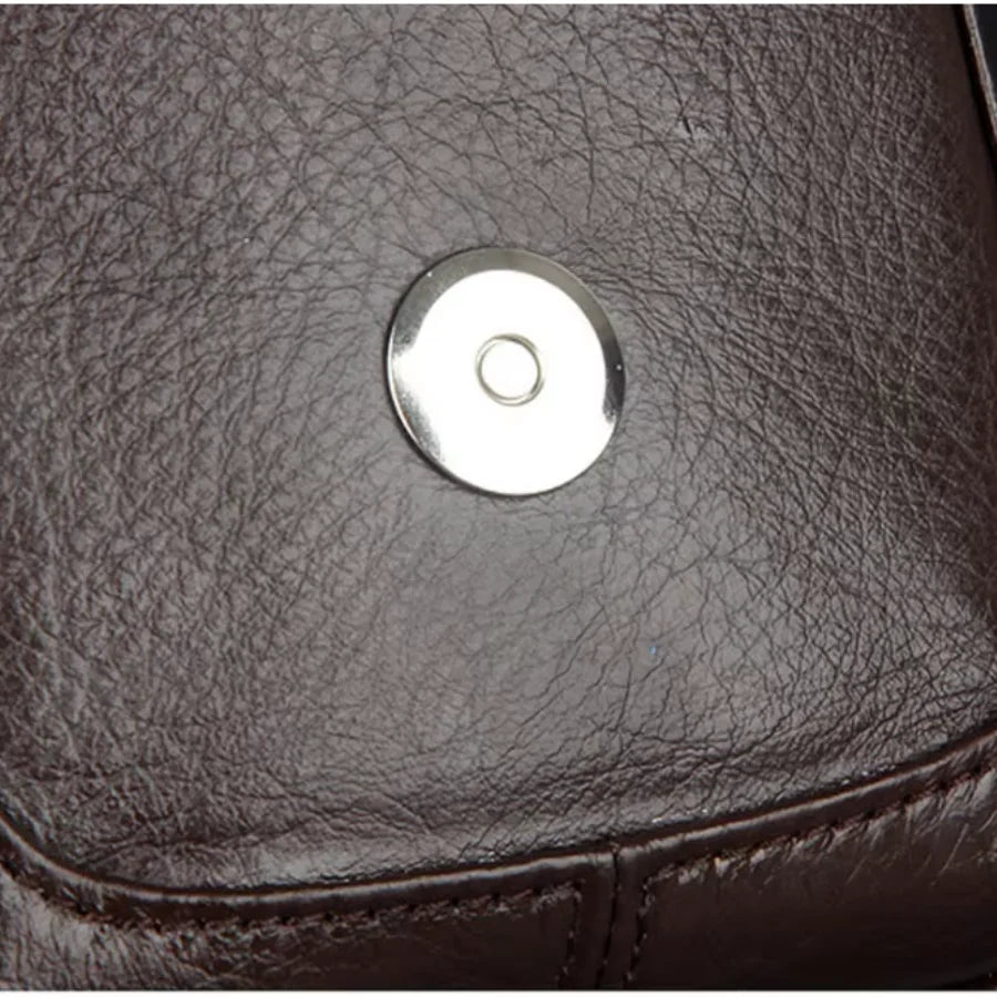 Men’s Leather Belt Bag - Slim Vertical Hip Pouch