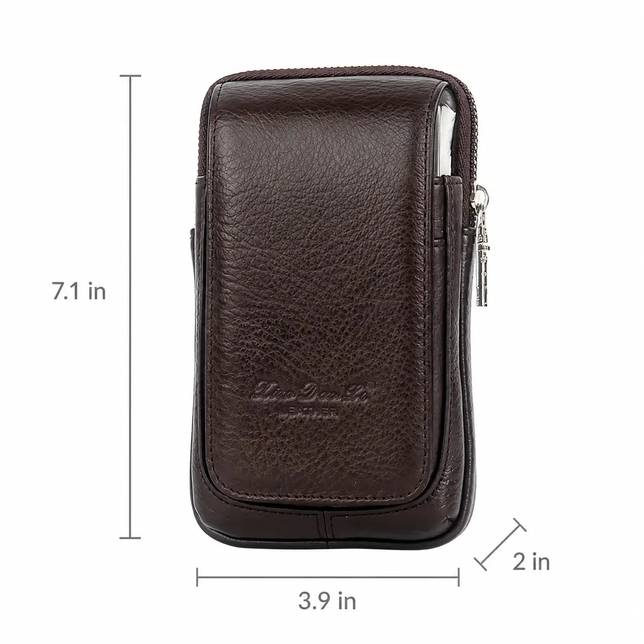 Men’s Leather Belt Bag - Slim Vertical Hip Pouch