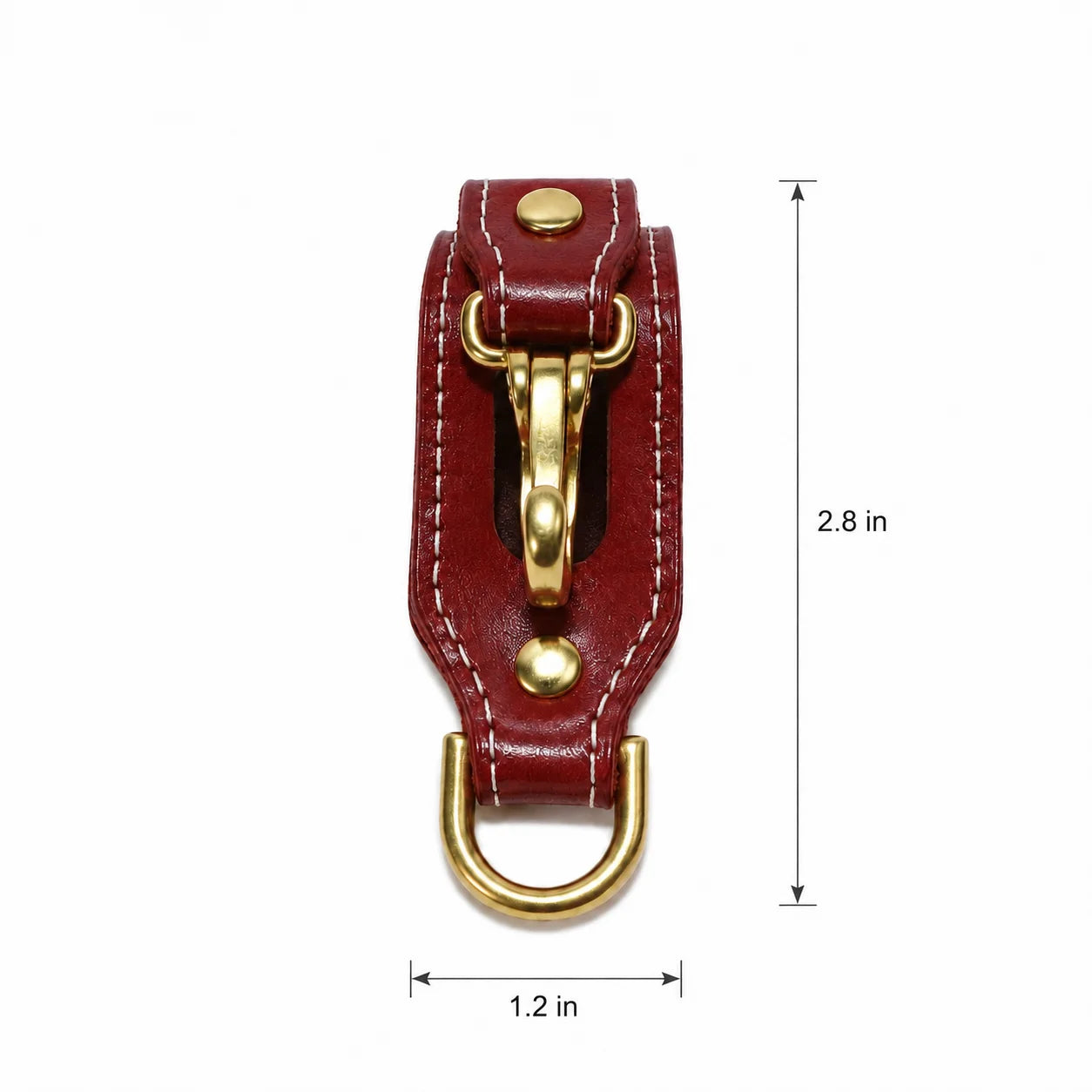 Men’s Leather Belt Key Holder - Snap Closure with Clip