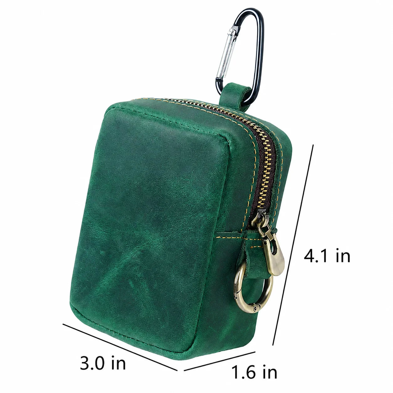 Men’s Leather Belt Pouch - Belt Loop & Carabiner Clip