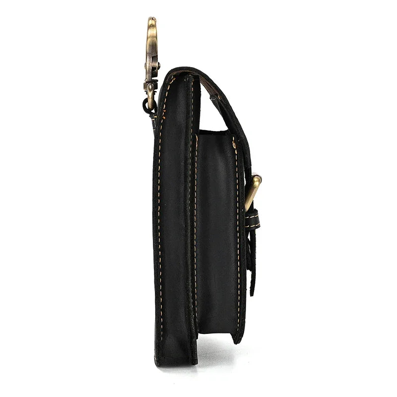 Men’s Leather Belt Pouch - Phone and Card Holder