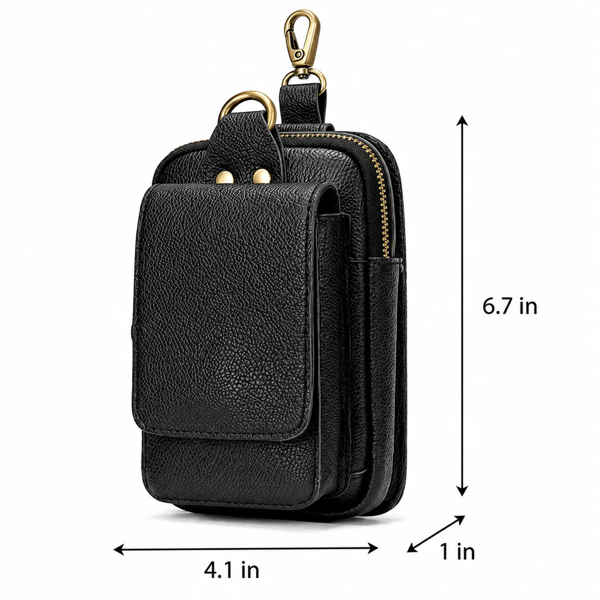 Men’s Leather Belt Pouch - Phone Holster with Belt Loop & Clip