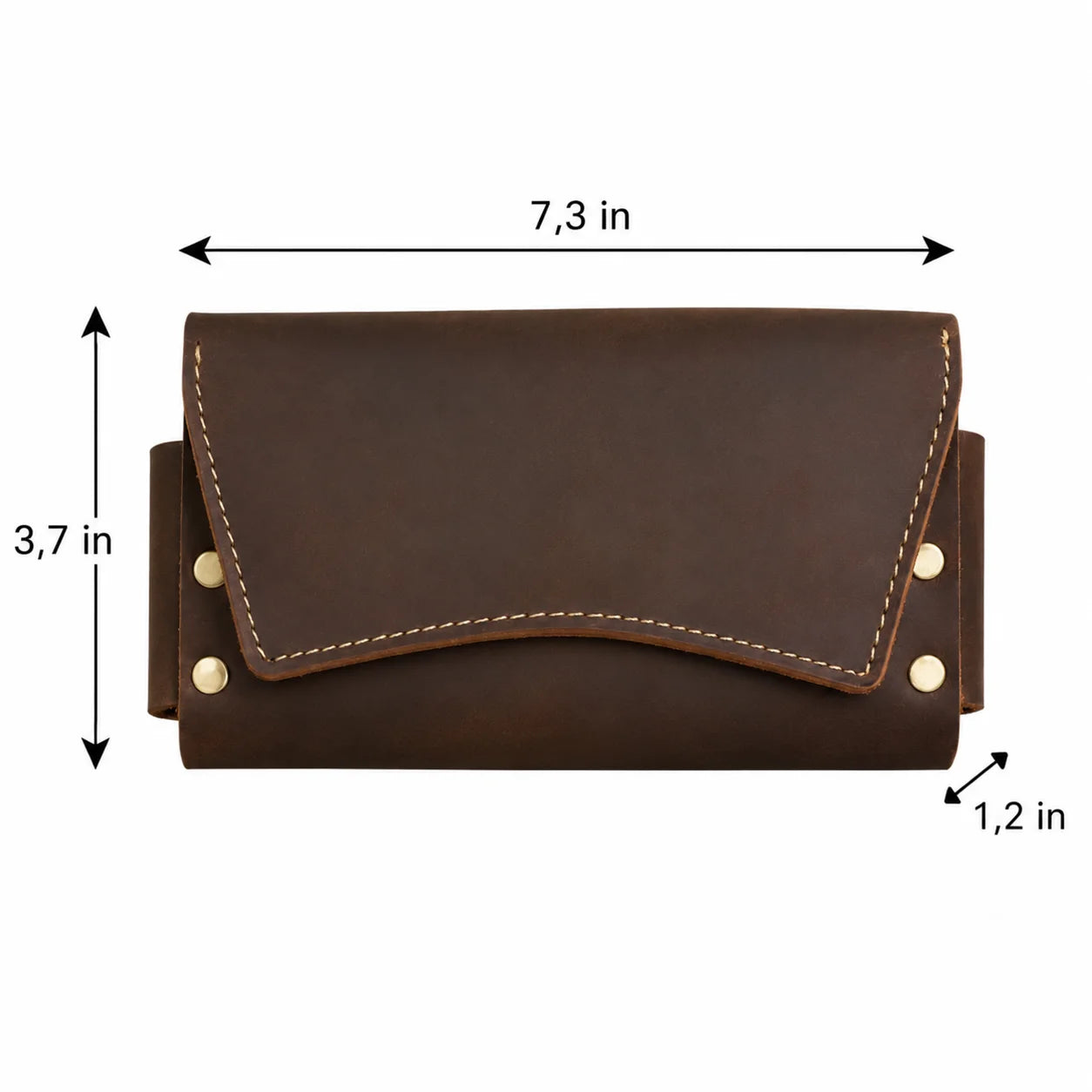 Men’s Leather Belt Pouch - Snap Closure Waist Bag