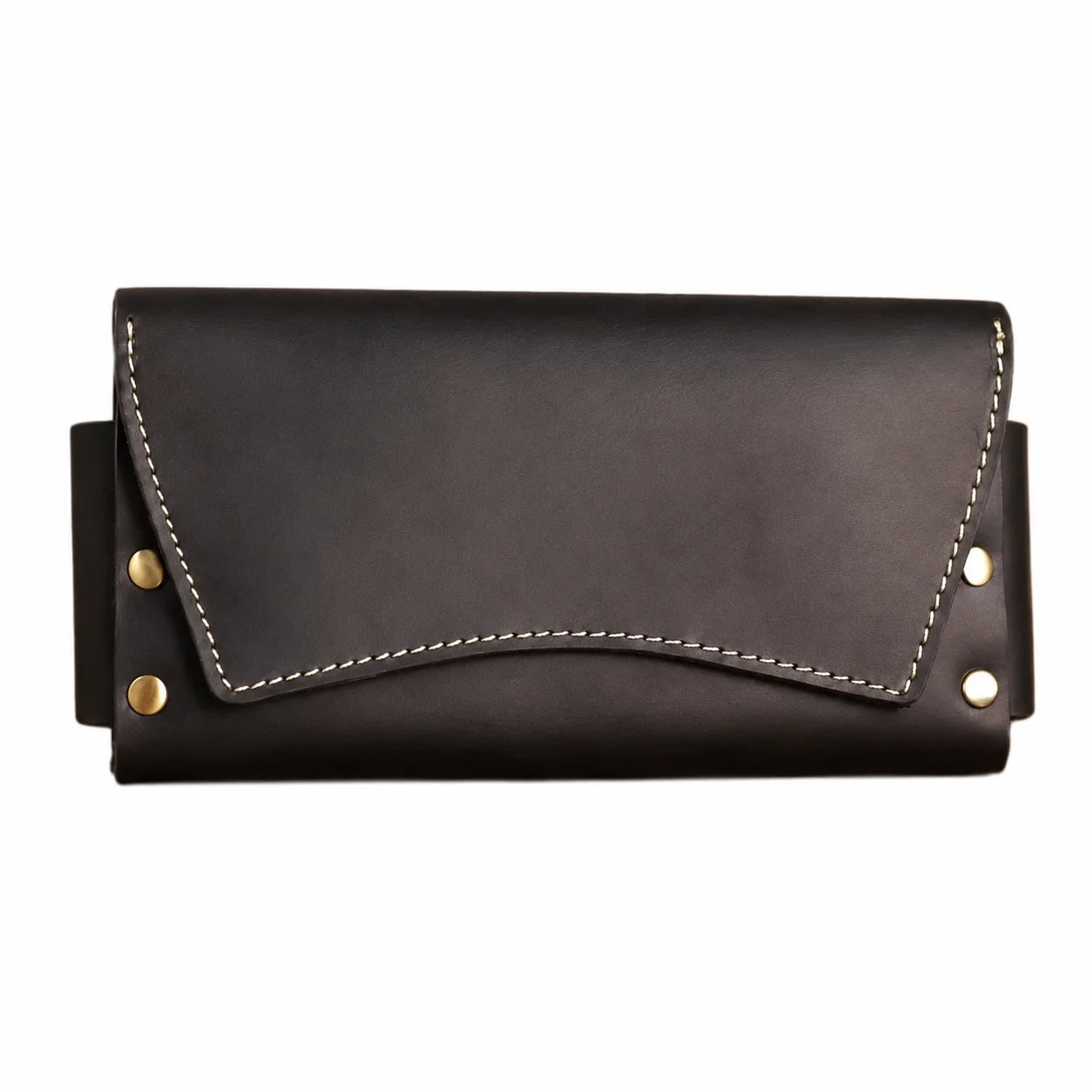 Men’s Leather Belt Pouch - Snap Closure Waist Bag