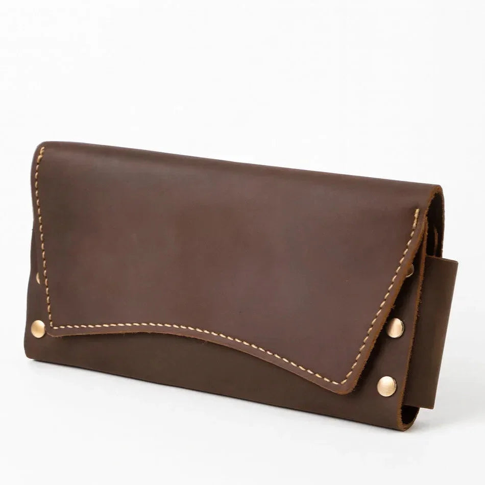 Men’s Leather Belt Pouch - Snap Closure Waist Bag