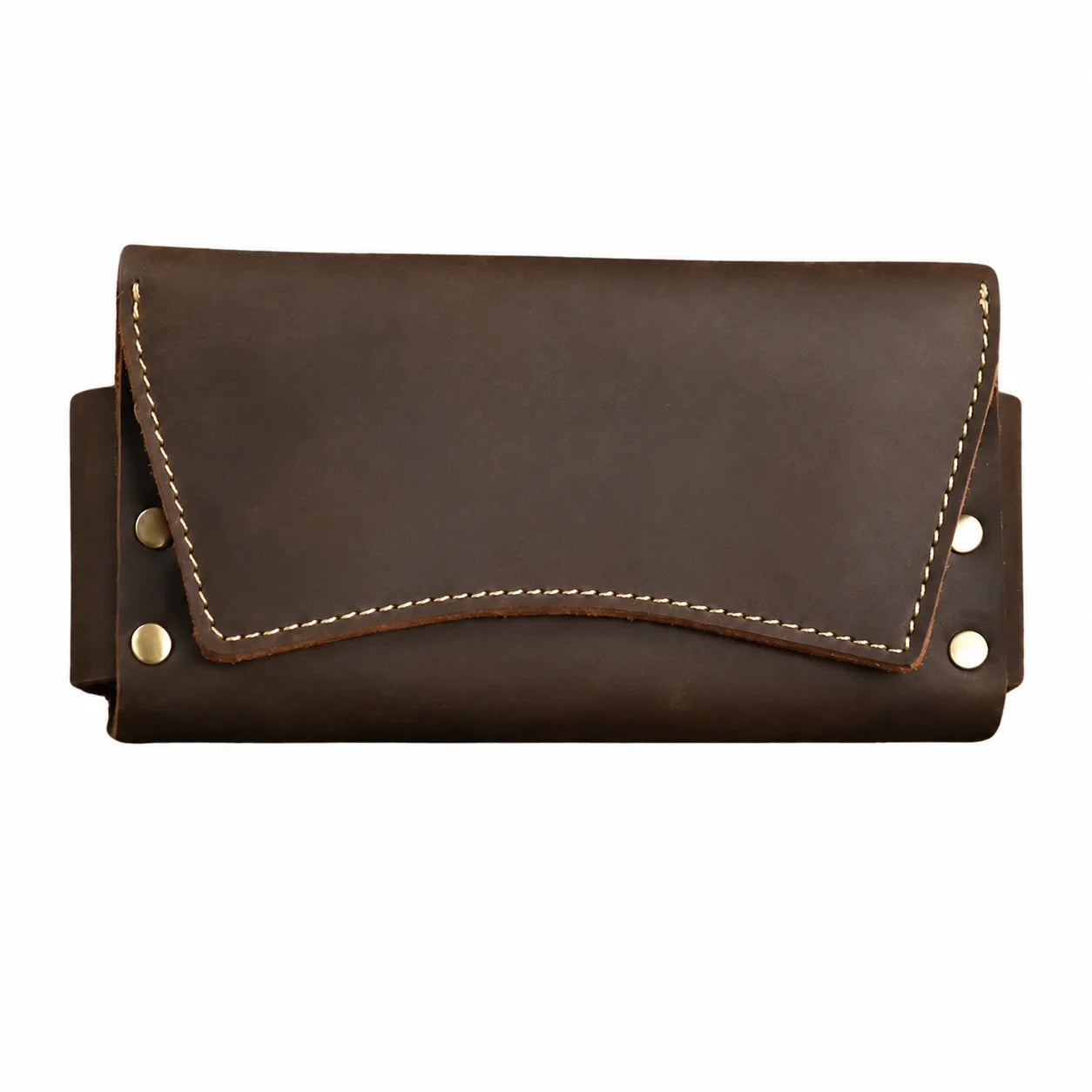 Men’s Leather Belt Pouch - Snap Closure Waist Bag