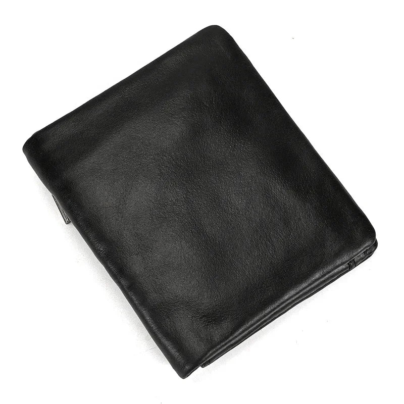 Men’s Leather Bifold Wallet - Zip Pocket Card Holder