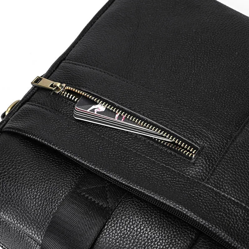 Men’s Leather Briefcase – 14 Inch Business Document Bag