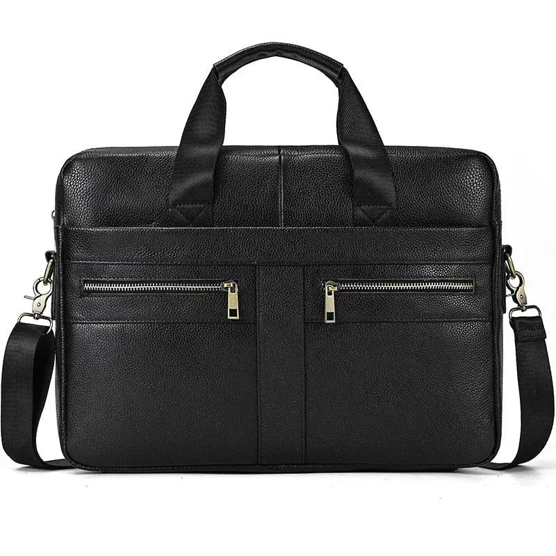 Men’s Leather Briefcase – 14 Inch Business Document Bag