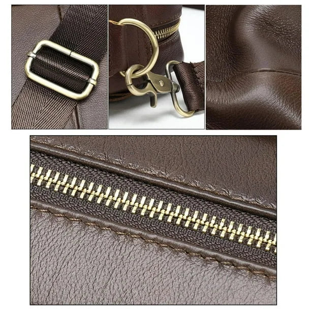 Men’s Leather Briefcase – 14 Inch Business Laptop Work Bag