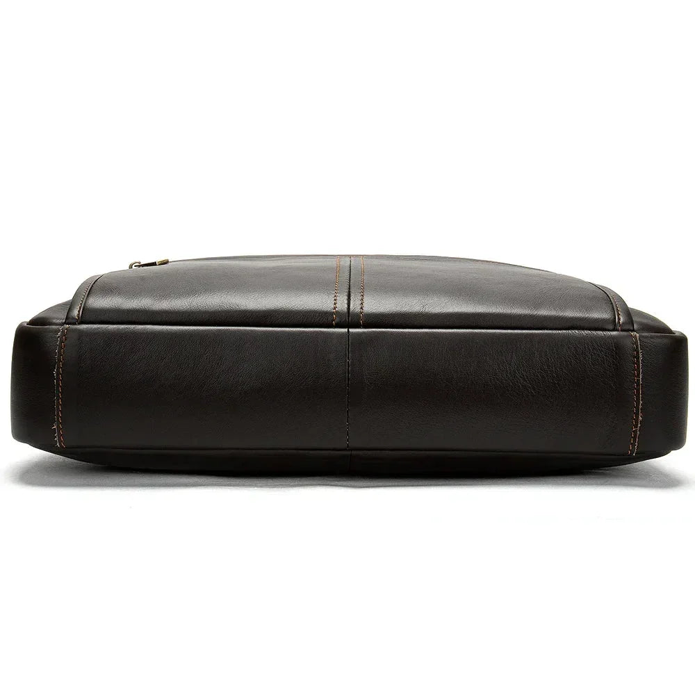 Men’s Leather Briefcase – 14 Inch Business Laptop Work Bag