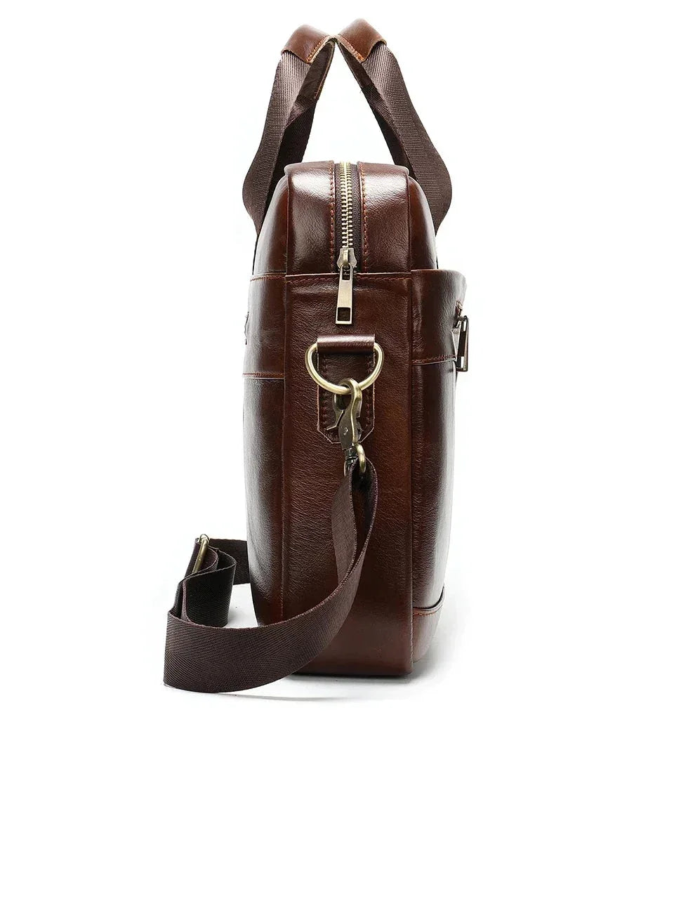 Men’s Leather Briefcase – 14 Inch Business Laptop Work Bag