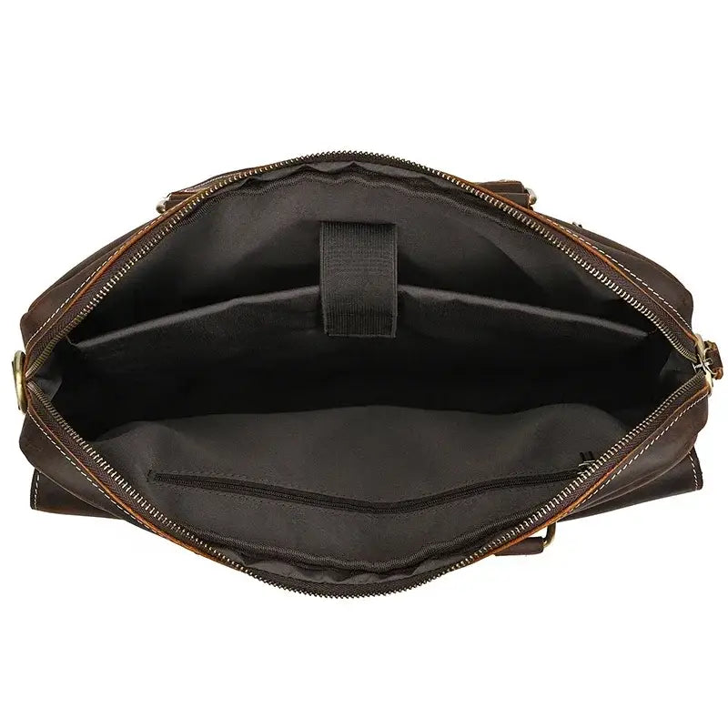 Men’s Leather Briefcase - Slim Full-Grain Work Bag