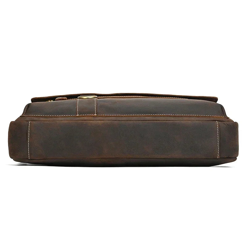 Men’s Leather Briefcase - Slim Full-Grain Work Bag