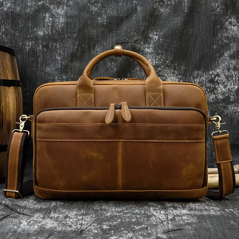 Men’s Leather Briefcase – Structured 15’’ Work Bag