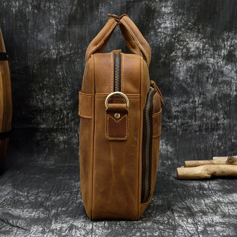 Men’s Leather Briefcase – Structured 15’’ Work Bag