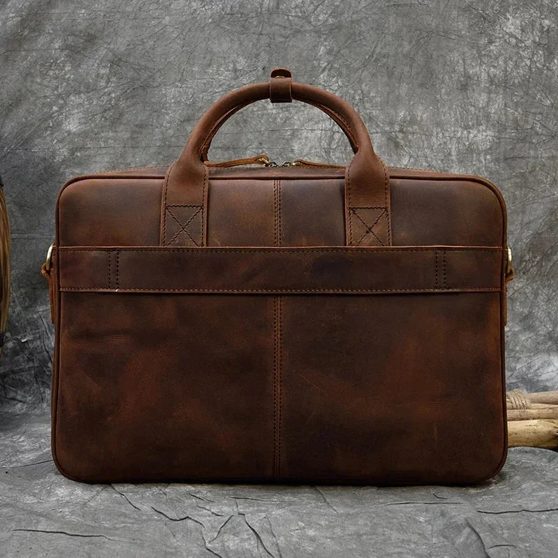 Men’s Leather Briefcase – Structured 15’’ Work Bag