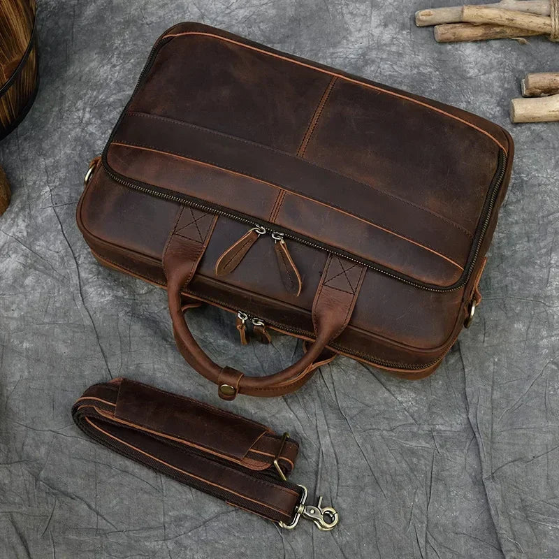 Men’s Leather Briefcase – Structured 15’’ Work Bag