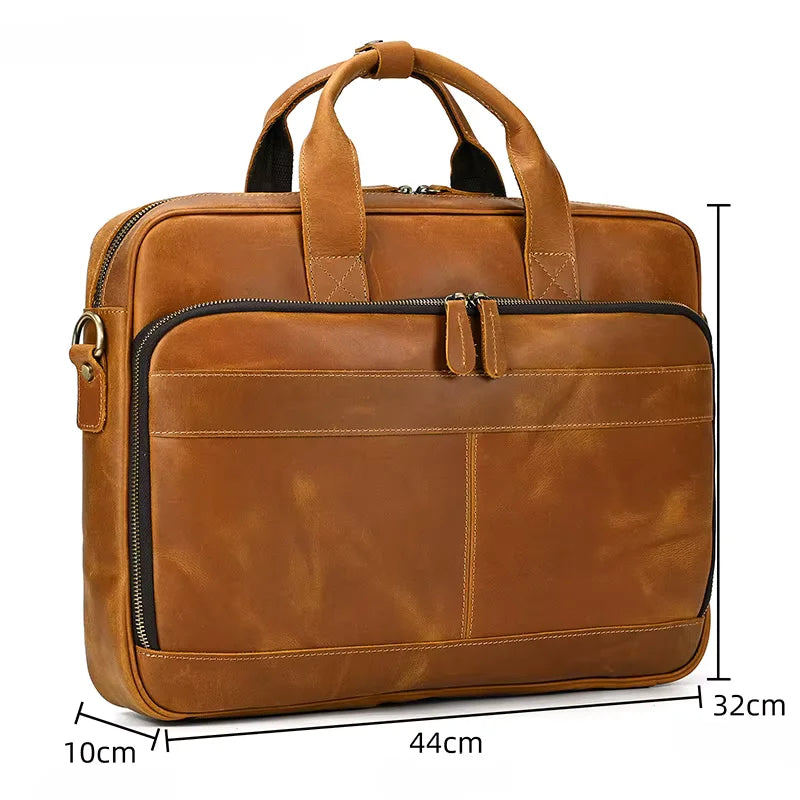 Men’s Leather Briefcase – Structured 15’’ Work Bag