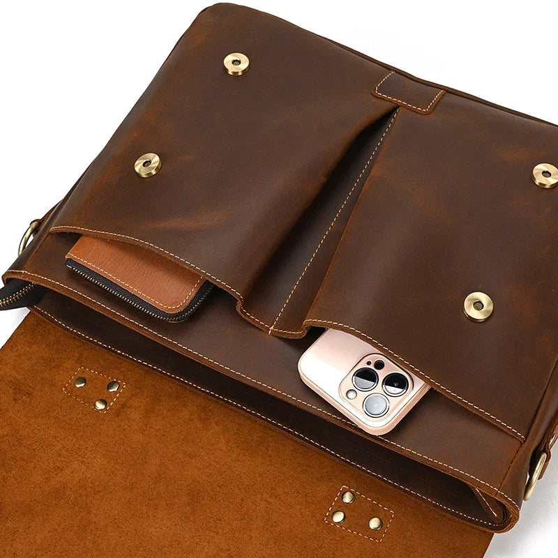Men’s Leather Briefcase – Structured Business Bag for Professionals