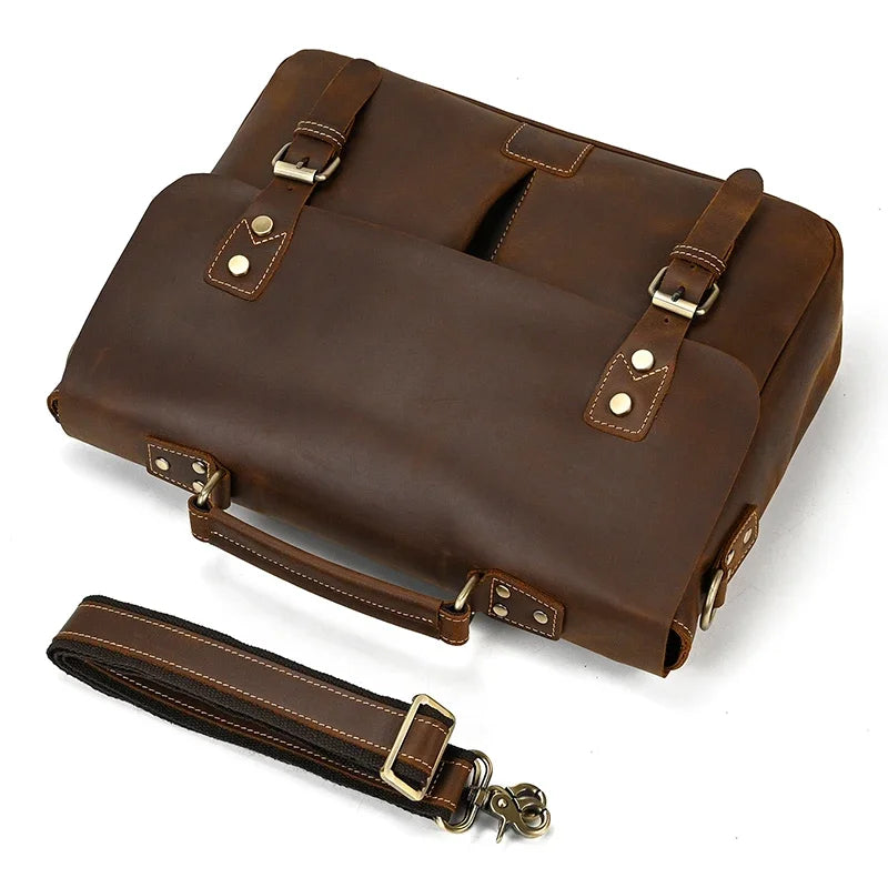 Men’s Leather Briefcase – Structured Business Bag for Professionals