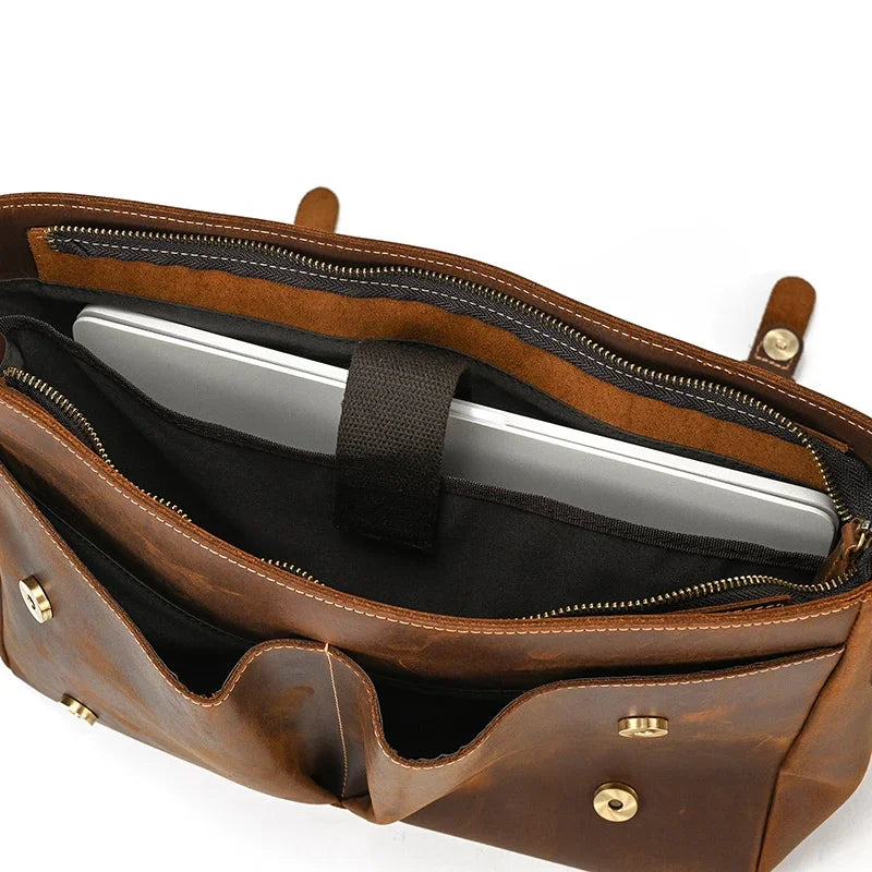 Men’s Leather Briefcase – Structured Business Bag for Professionals
