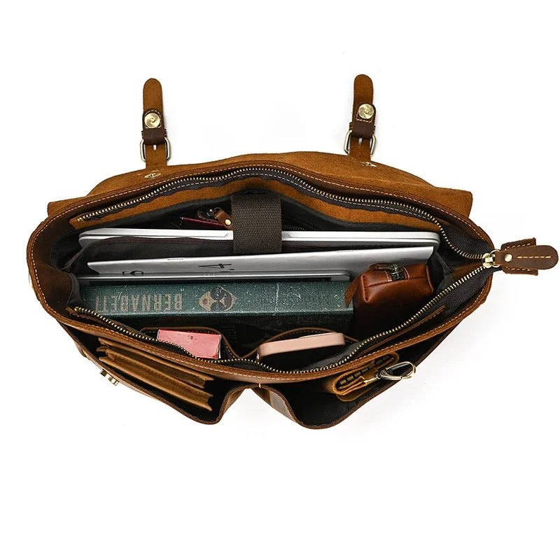 Men’s Leather Briefcase – Structured Business Bag for Professionals