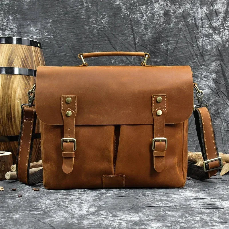 Men’s Leather Briefcase – Structured Business Bag for Professionals