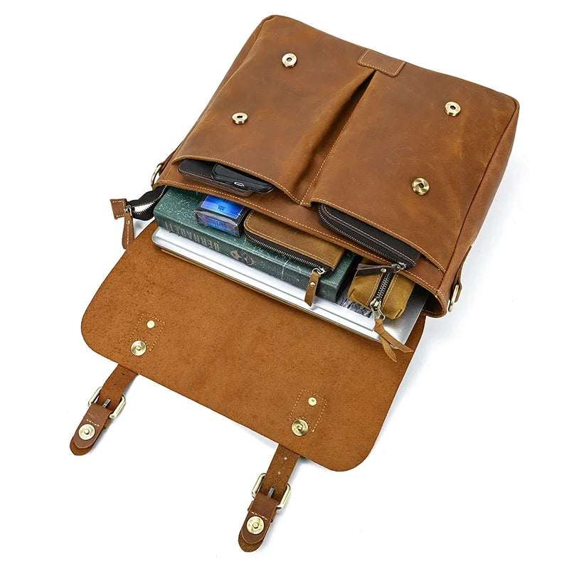 Men’s Leather Briefcase – Structured Business Bag for Professionals