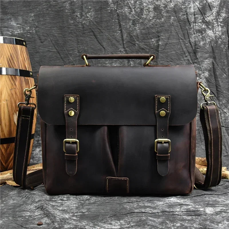 Men’s Leather Briefcase – Structured Business Bag for Professionals