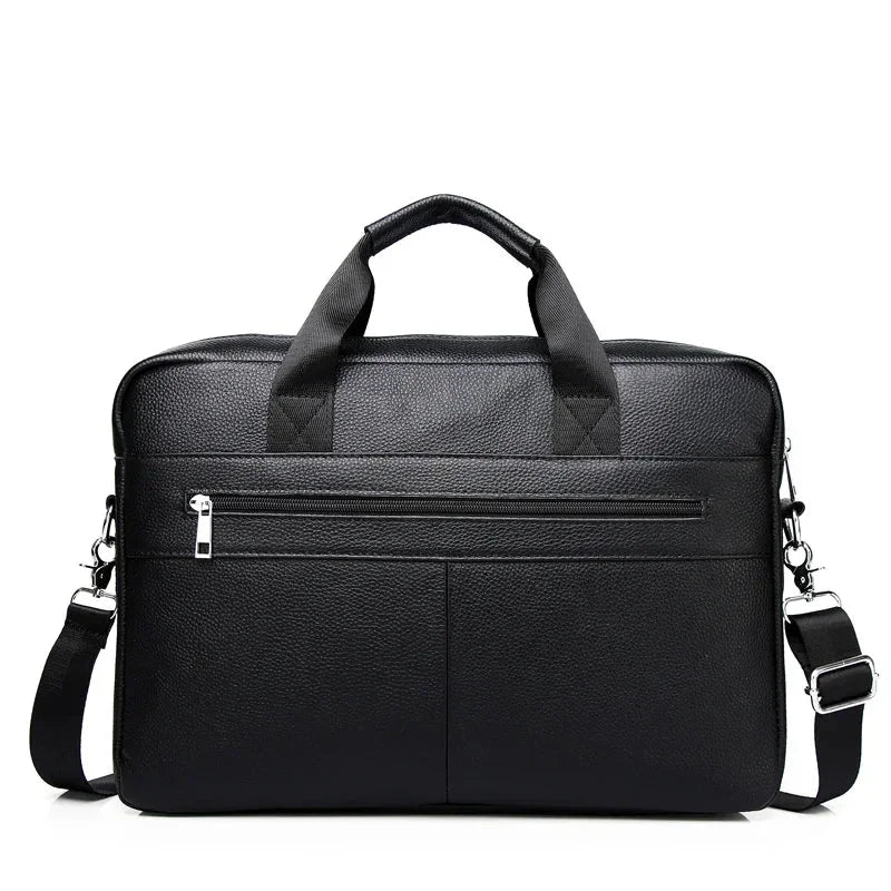 Men’s Leather Business Briefcase – Structured Work Laptop Bag