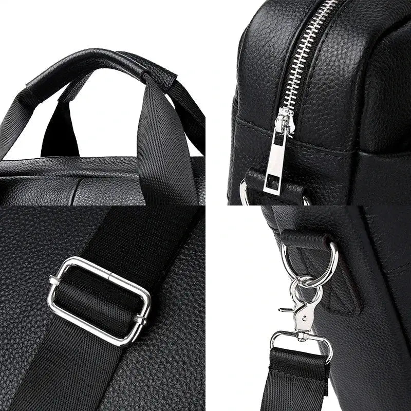 Men’s Leather Business Briefcase – Structured Work Laptop Bag