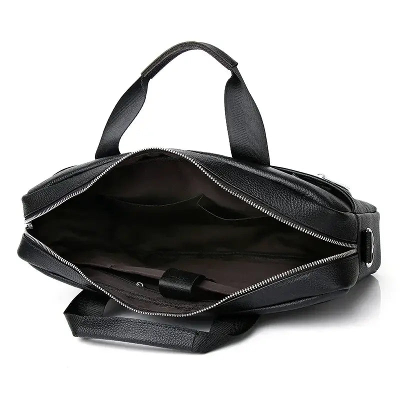 Men’s Leather Business Briefcase – Structured Work Laptop Bag