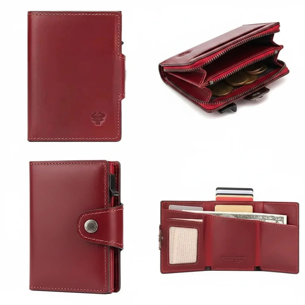 Men’s Leather Card Holder - RFID Wallet with Coin Pocket
