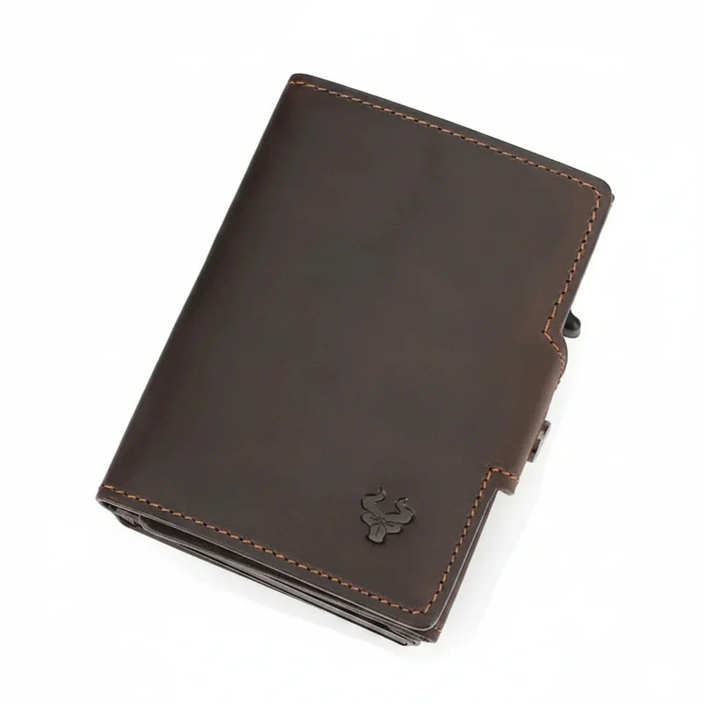 Men’s Leather Card Holder - RFID Wallet with Coin Pocket