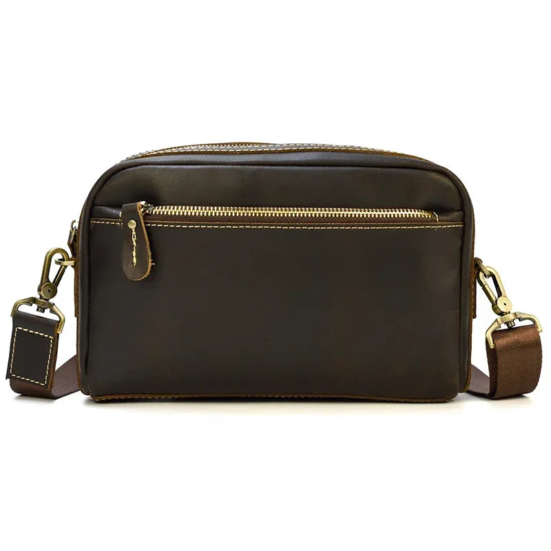 Men’s Leather Clutch Bag - Detachable Crossbody Strap