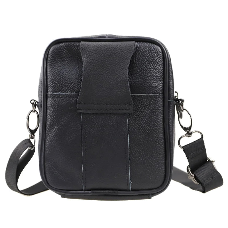 Men’s Leather Crossbody Bag - Compact 4-Pocket Organizer