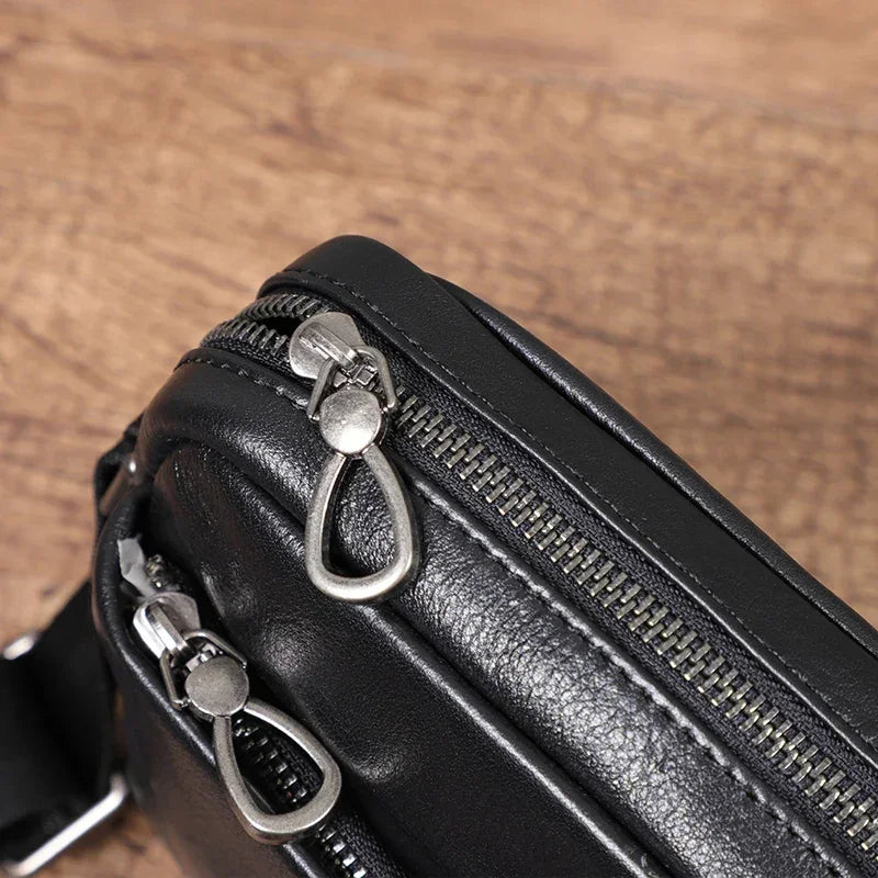 Men’s Leather Crossbody Bag - Compact Everyday Carry Bag