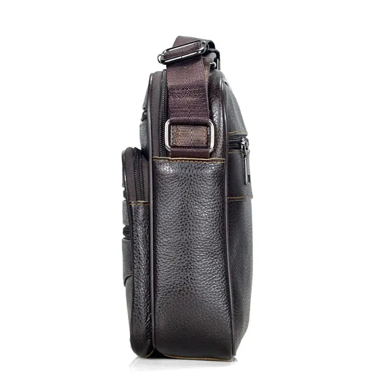 Men’s Leather Crossbody Bag – Compact Multi-Pocket Everyday Bag