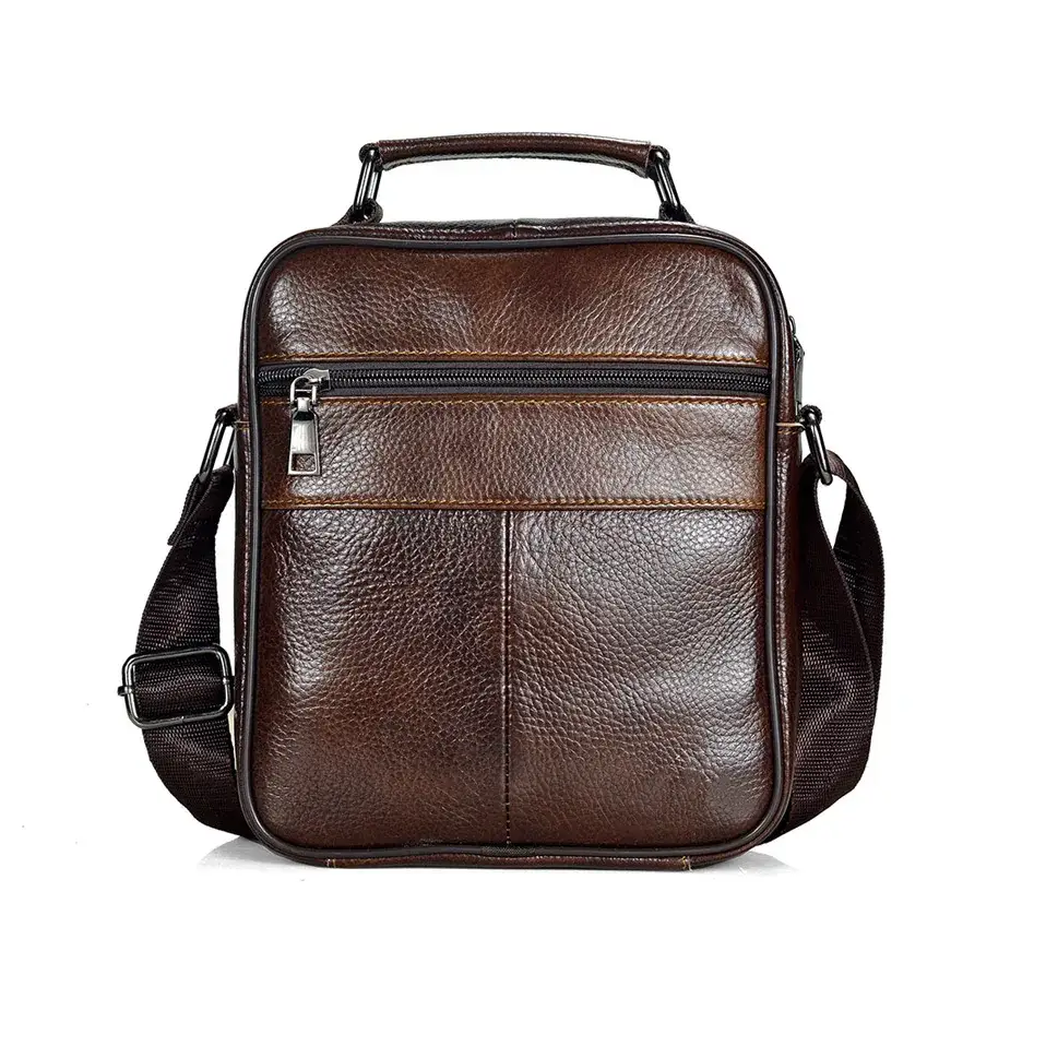 Men’s Leather Crossbody Bag – Compact Multi-Pocket Everyday Bag