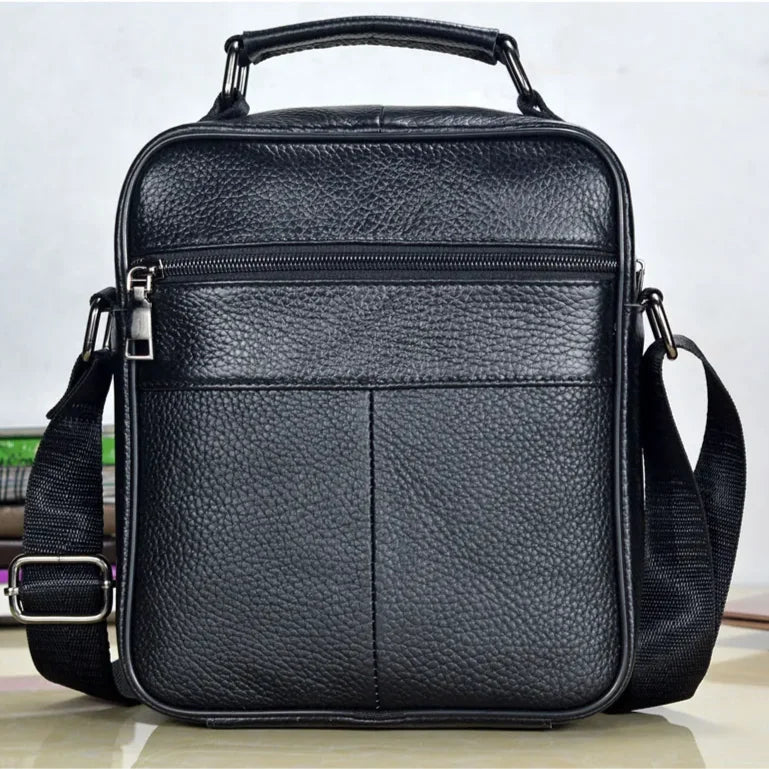 Men’s Leather Crossbody Bag – Compact Multi-Pocket Everyday Bag