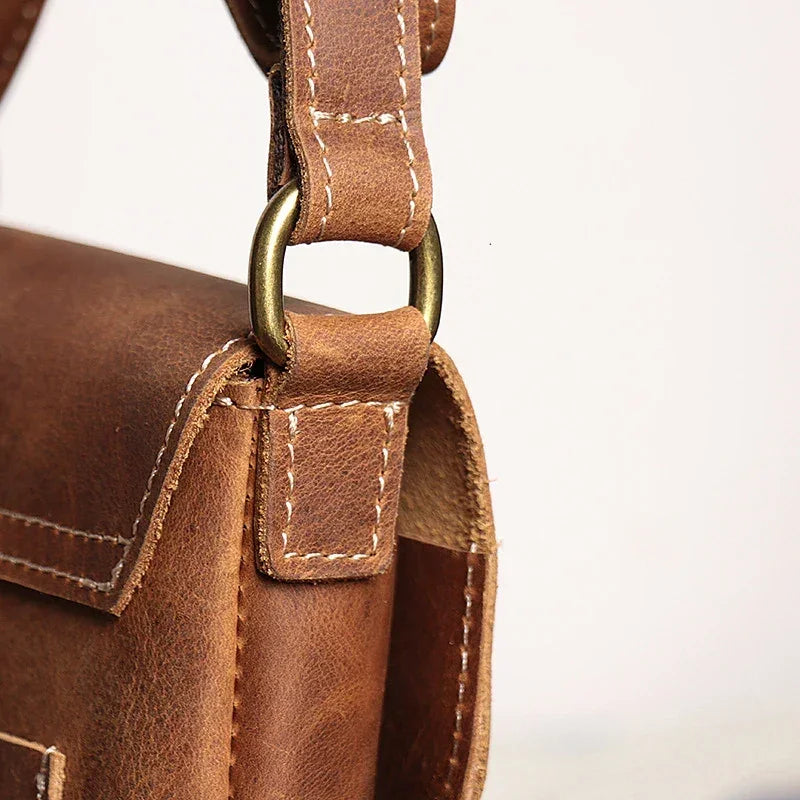 Men’s Leather Crossbody Bag - Mini Phone Pouch