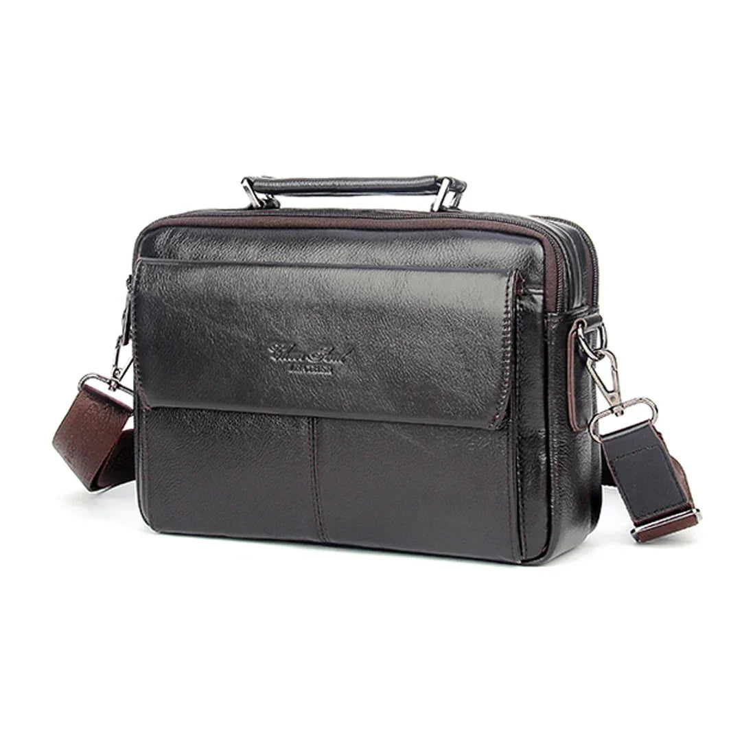 Men’s Leather Crossbody Bag - Multi-Pocket Organizer Bag