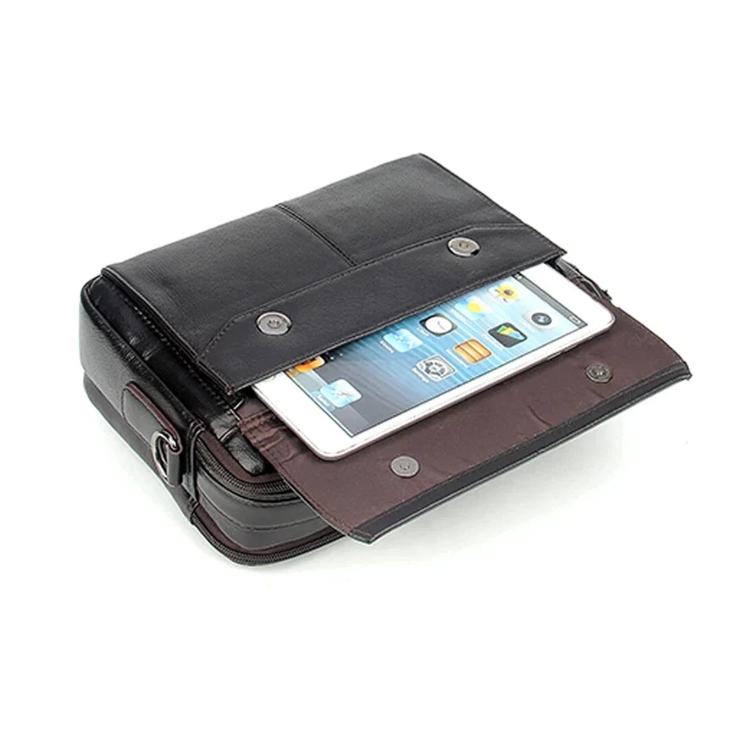 Men’s Leather Crossbody Bag - Multi-Pocket Organizer Bag