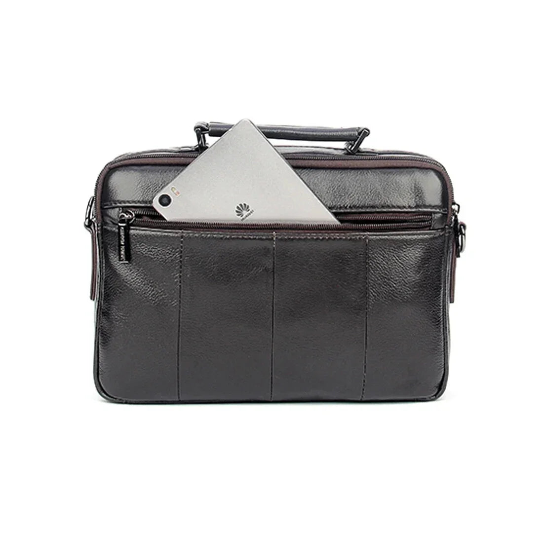 Men’s Leather Crossbody Bag - Multi-Pocket Organizer Bag
